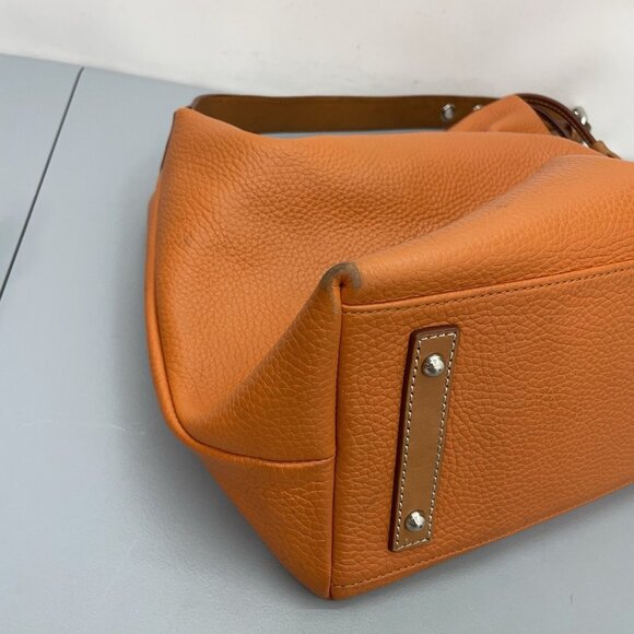 Dooney & Bourke Paige Sac Shoulder Bag Purse Zip Top Pebbled Leather Orange - Picture 10 of 14